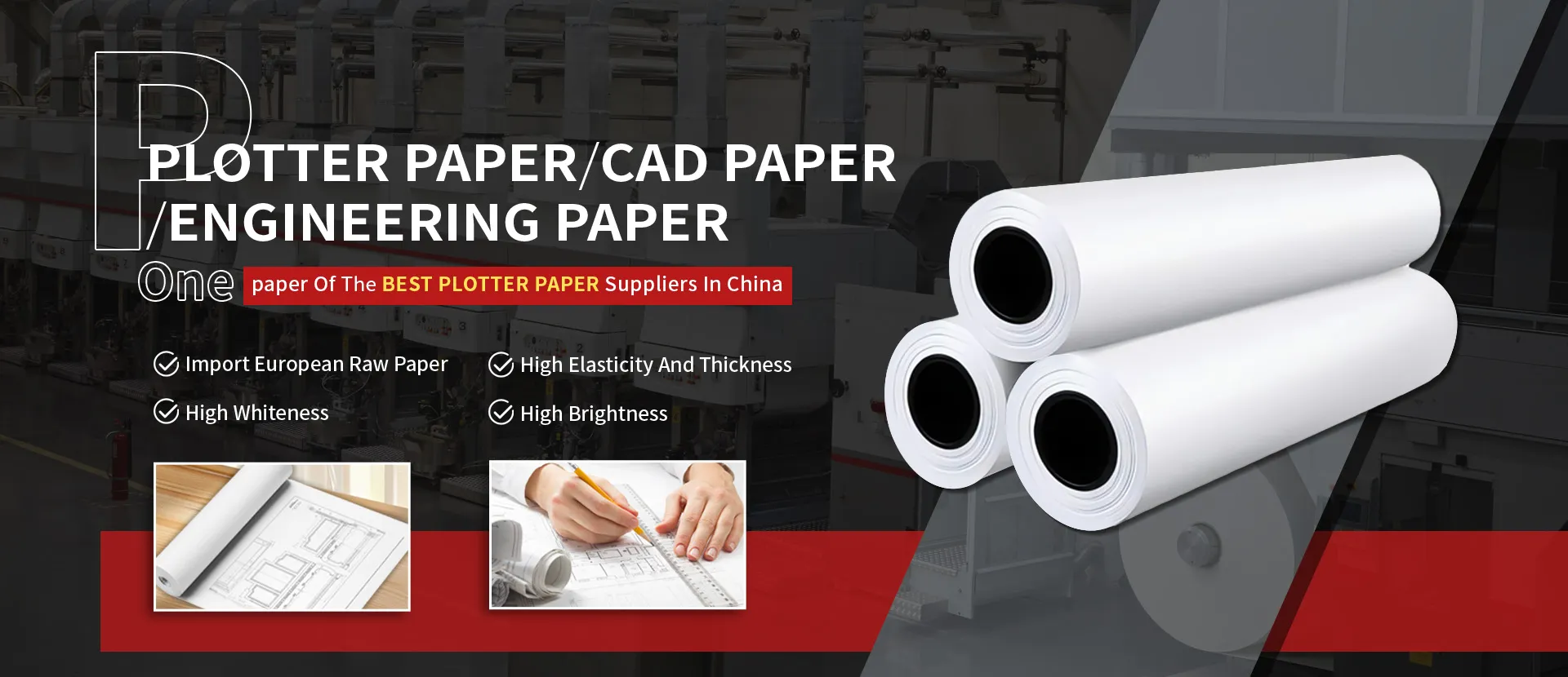 white plotter paper manufacturer banner